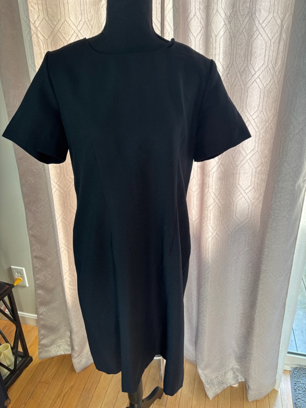 Classic Black Short Sleeve Sheath Dress
